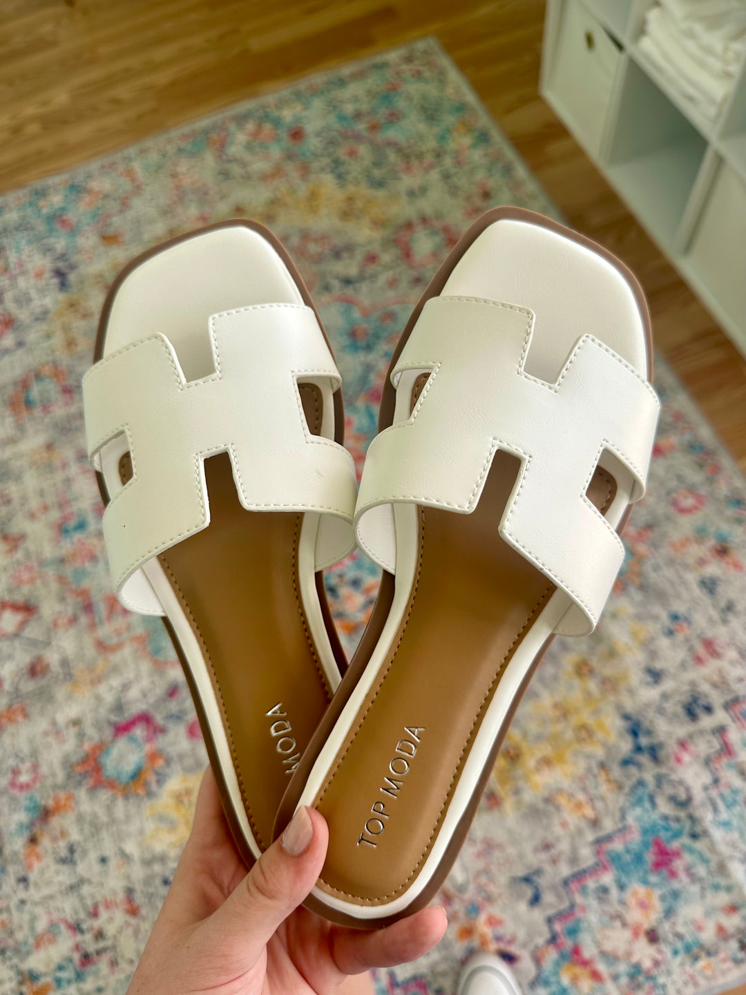 White H Sandals