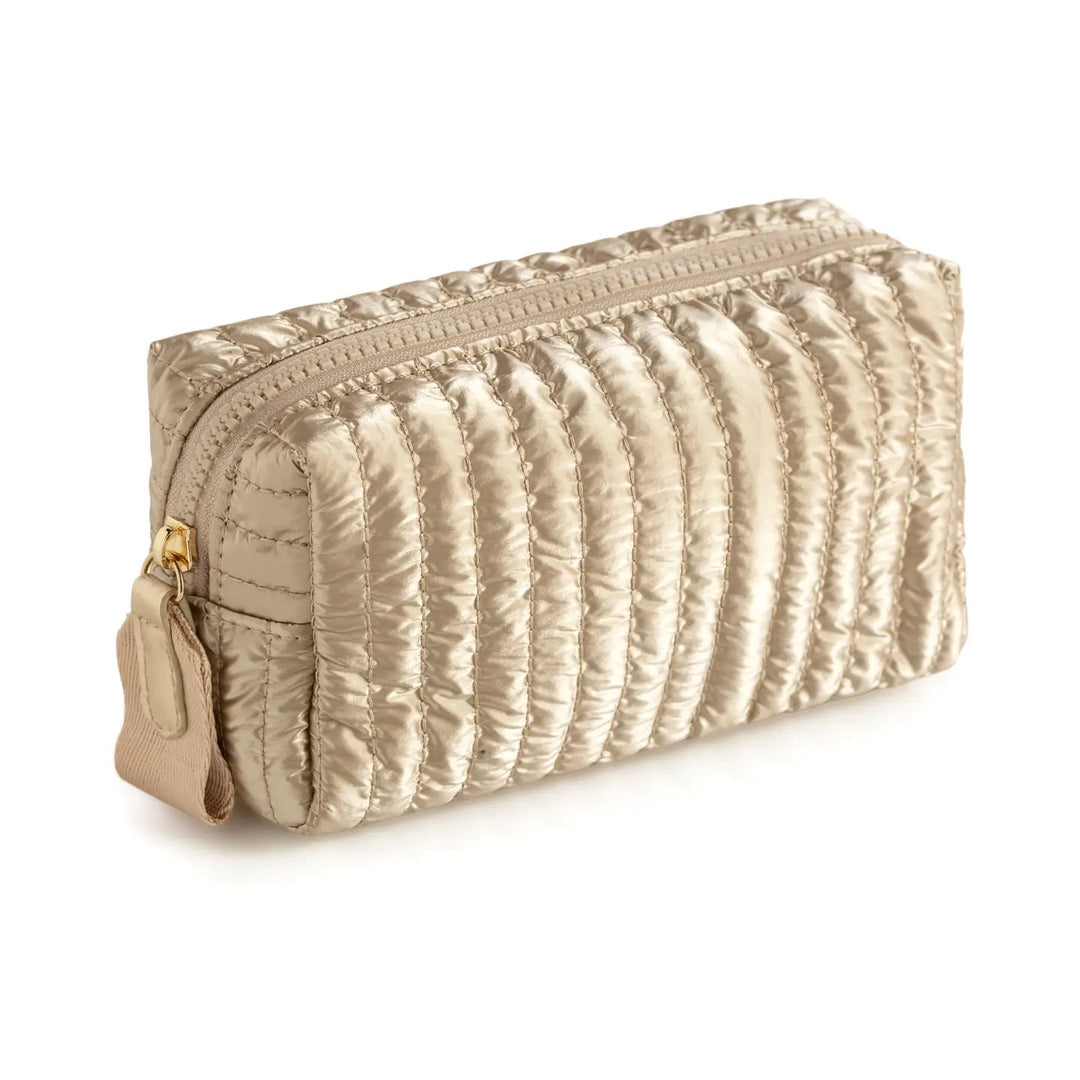Logan Small Boxy Cosmetic Pouch - Gold