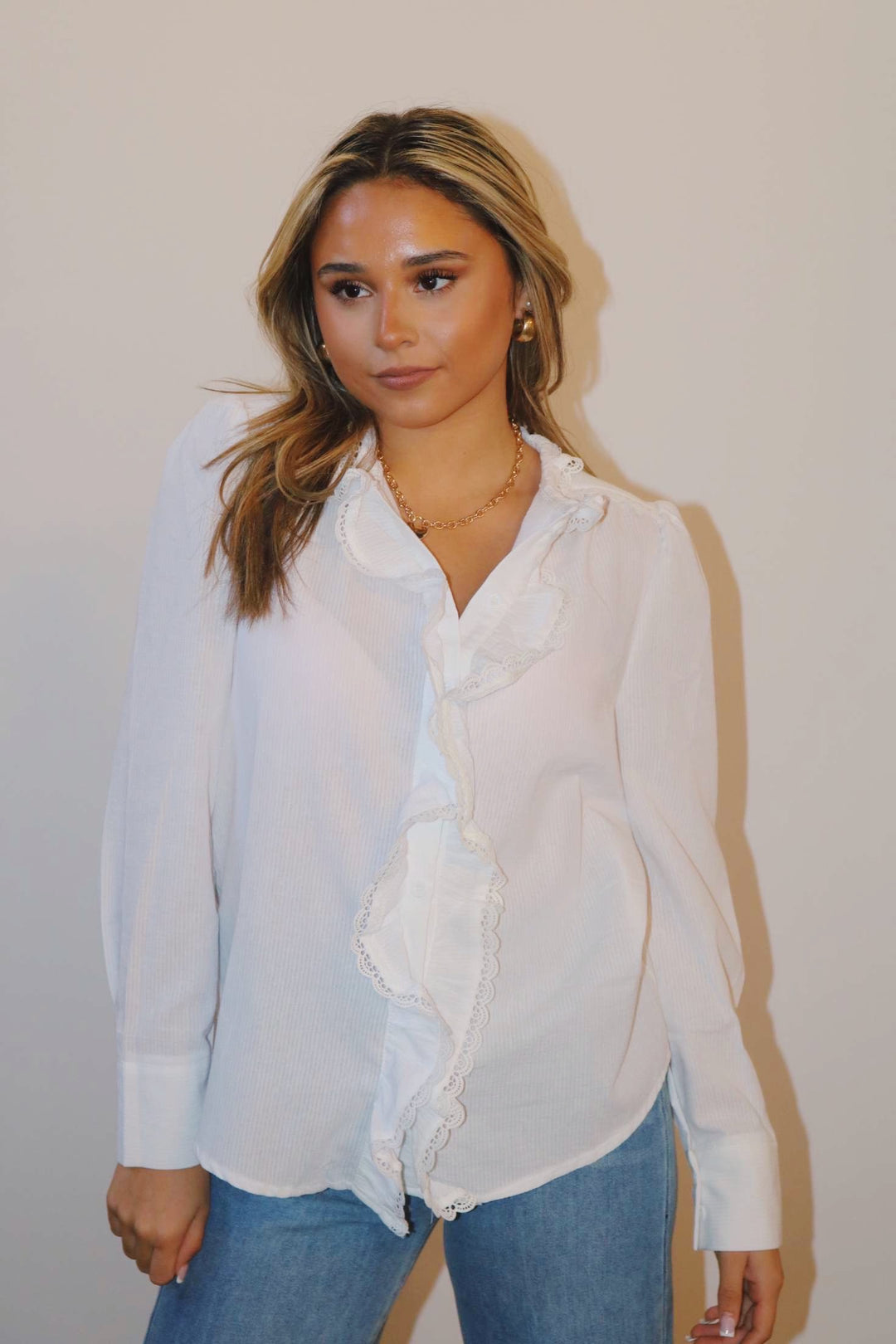 Francis White Button Down Top