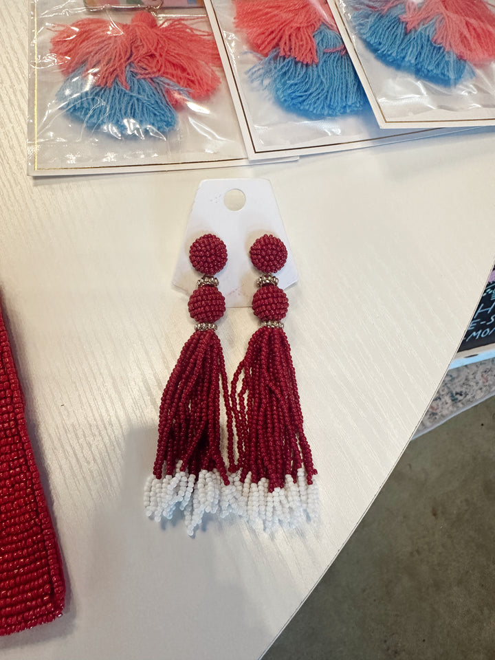 Game day tassel earrings