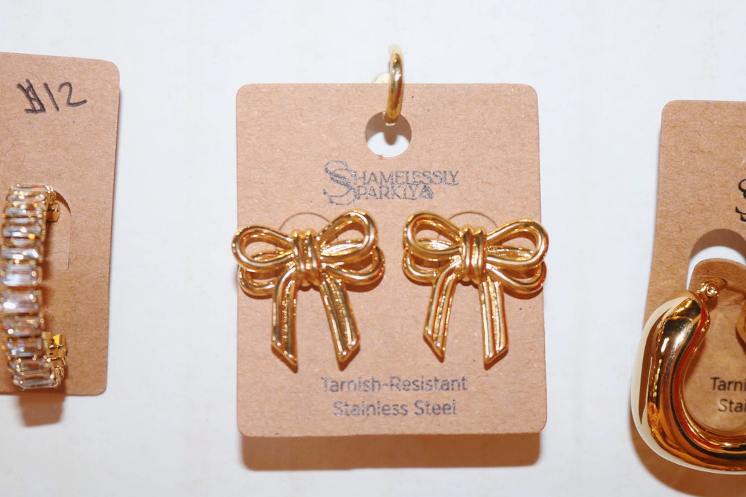 Gold Bow Earrings